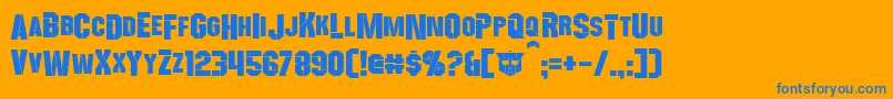 Wreckers Font – Blue Fonts on Orange Background