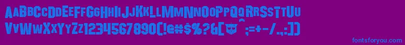 Wreckers Font – Blue Fonts on Purple Background