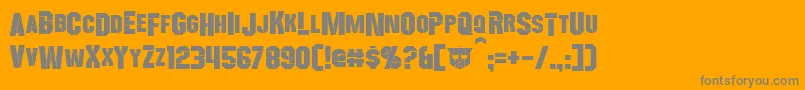 Wreckers Font – Gray Fonts on Orange Background