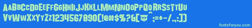 Wreckers Font – Green Fonts on Blue Background