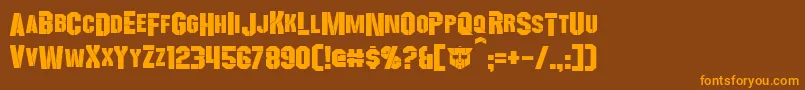 Wreckers Font – Orange Fonts on Brown Background