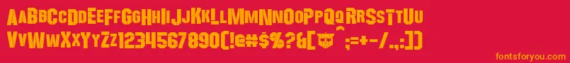 Wreckers Font – Orange Fonts on Red Background