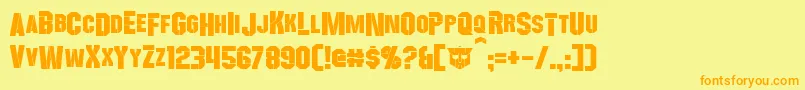 Wreckers Font – Orange Fonts on Yellow Background