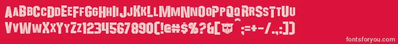 Wreckers Font – Pink Fonts on Red Background