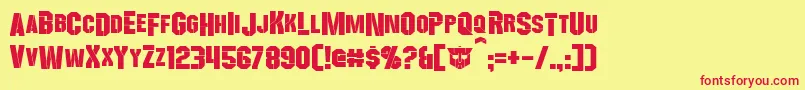 Wreckers Font – Red Fonts on Yellow Background