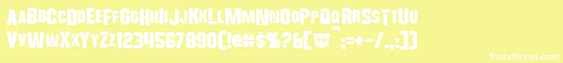 Wreckers Font – White Fonts on Yellow Background