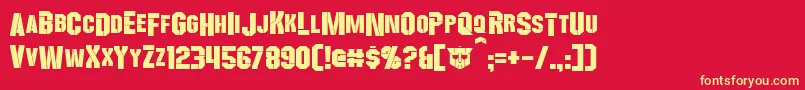 Wreckers Font – Yellow Fonts on Red Background