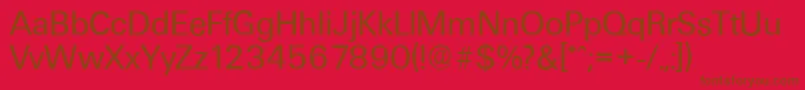 Fonte UltimateserialRegular – fontes marrons em um fundo vermelho