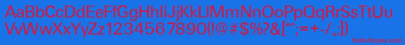 Police UltimateserialRegular – polices rouges sur fond bleu