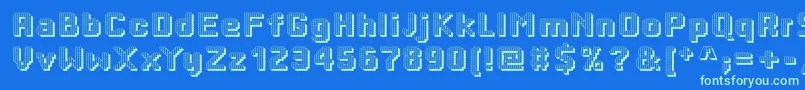 Dottyshadow Font – Green Fonts on Blue Background