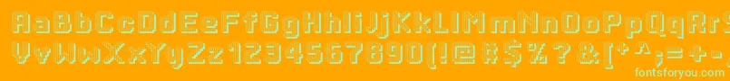 Dottyshadow Font – Green Fonts on Orange Background