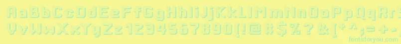 Dottyshadow Font – Green Fonts on Yellow Background