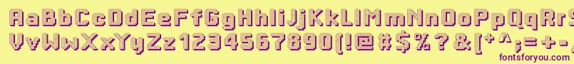 Dottyshadow Font – Purple Fonts on Yellow Background