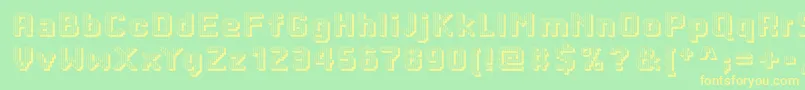 Dottyshadow Font – Yellow Fonts on Green Background
