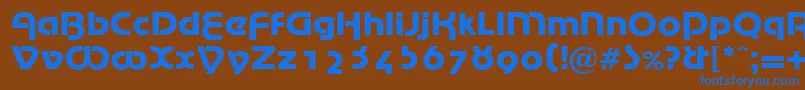 MarinaRegularDb-fontti – siniset fontit ruskealla taustalla