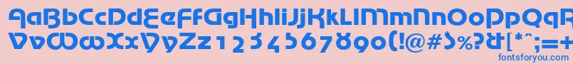 Шрифт MarinaRegularDb – синие шрифты на розовом фоне