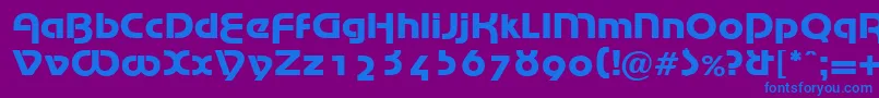 Шрифт MarinaRegularDb – синие шрифты на фиолетовом фоне