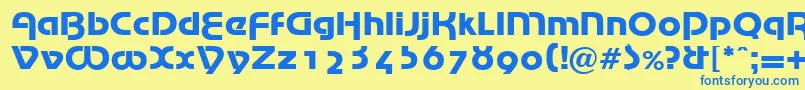Шрифт MarinaRegularDb – синие шрифты на жёлтом фоне
