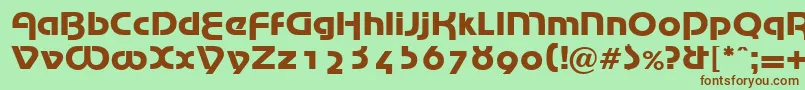 MarinaRegularDb Font – Brown Fonts on Green Background