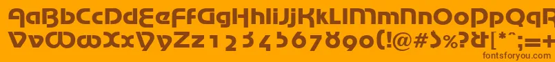 MarinaRegularDb-Schriftart – Braune Schriften auf orangefarbenem Hintergrund