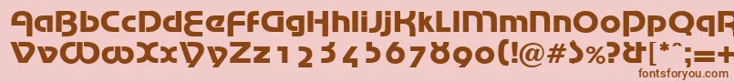 MarinaRegularDb-Schriftart – Braune Schriften auf rosa Hintergrund