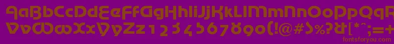 フォントMarinaRegularDb – 紫色の背景に茶色のフォント