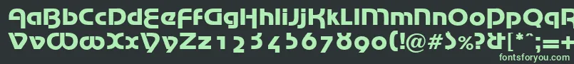MarinaRegularDb-fontti – vihreät fontit mustalla taustalla