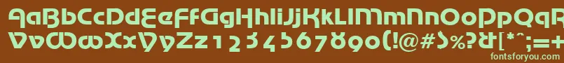 MarinaRegularDb Font – Green Fonts on Brown Background