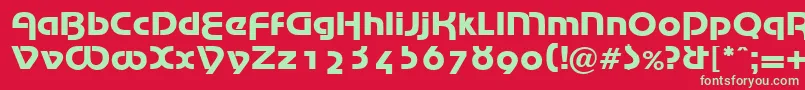 MarinaRegularDb Font – Green Fonts on Red Background