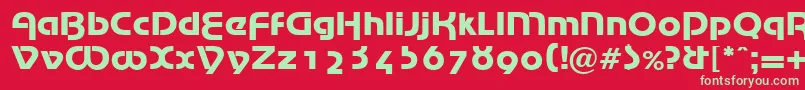 フォントMarinaRegularDb – 赤い背景に緑の文字