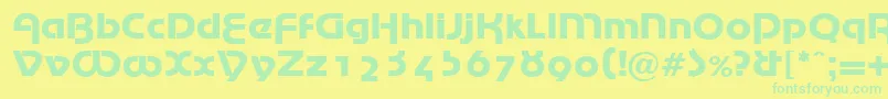 Шрифт MarinaRegularDb – зелёные шрифты на жёлтом фоне