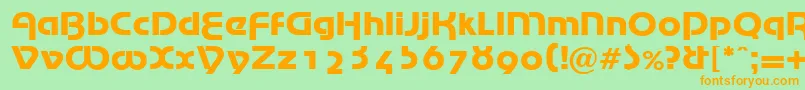 MarinaRegularDb Font – Orange Fonts on Green Background