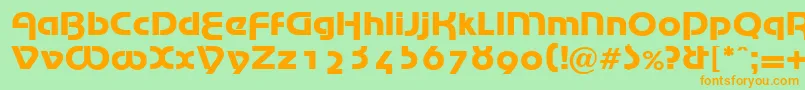 Шрифт MarinaRegularDb – оранжевые шрифты на зелёном фоне