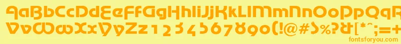 MarinaRegularDb-fontti – oranssit fontit keltaisella taustalla