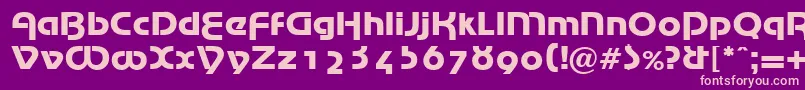 MarinaRegularDb-Schriftart – Rosa Schriften auf violettem Hintergrund
