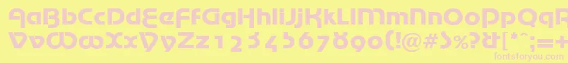 MarinaRegularDb Font – Pink Fonts on Yellow Background