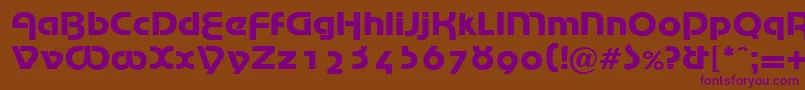 MarinaRegularDb-Schriftart – Violette Schriften auf braunem Hintergrund