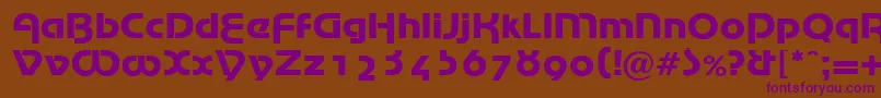 MarinaRegularDb Font – Purple Fonts on Brown Background