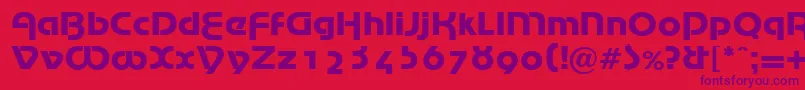 フォントMarinaRegularDb – 赤い背景に紫のフォント