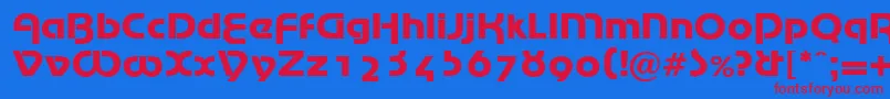 MarinaRegularDb Font – Red Fonts on Blue Background