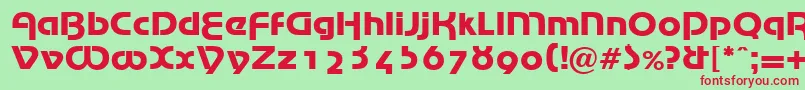 MarinaRegularDb-fontti – punaiset fontit vihreällä taustalla