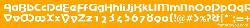 Шрифт MarinaRegularDb – белые шрифты на оранжевом фоне