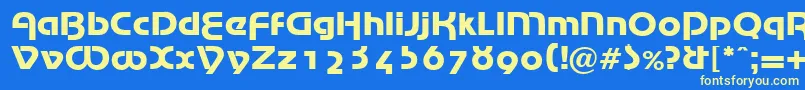 MarinaRegularDb-fontti – keltaiset fontit sinisellä taustalla