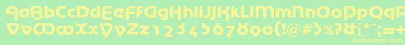 MarinaRegularDb-fontti – keltaiset fontit vihreällä taustalla