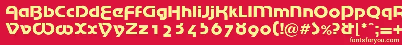 MarinaRegularDb-fontti – keltaiset fontit punaisella taustalla