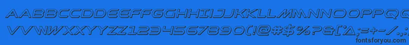 Шрифт Promethean3Dital – чёрные шрифты на синем фоне