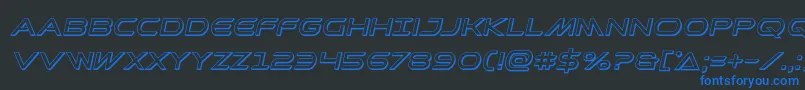 フォントPromethean3Dital – 黒い背景に青い文字