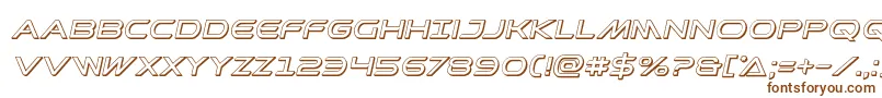 フォントPromethean3Dital – 白い背景に茶色のフォント