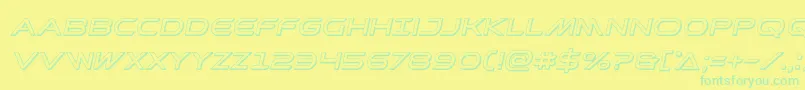Fonte Promethean3Dital – fontes verdes em um fundo amarelo