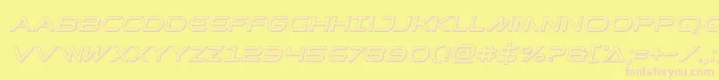 Шрифт Promethean3Dital – розовые шрифты на жёлтом фоне